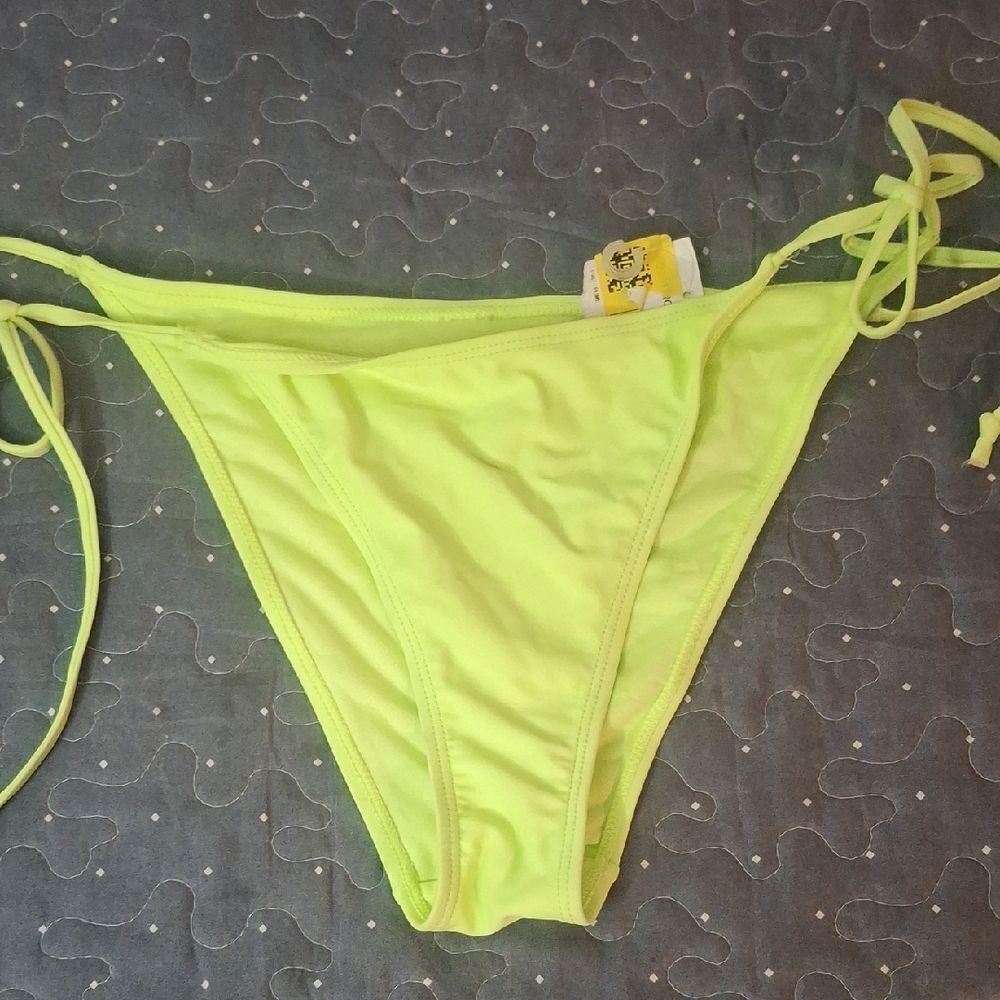 Neon Yellow Bikini Bottom size large NWT